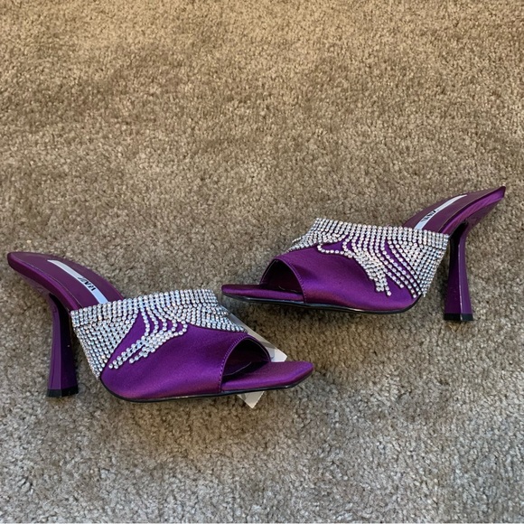 New Zara Purple Sparkly Rhinestone Heeled Sandals 3800/810 Size 6.5 7.5 8 9 - Picture 10 of 12